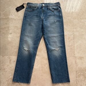 rag & bone Women's Blue Straight Leg Jeans